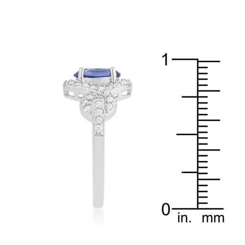 Tanzanite Halo Pave Cocktail Ring