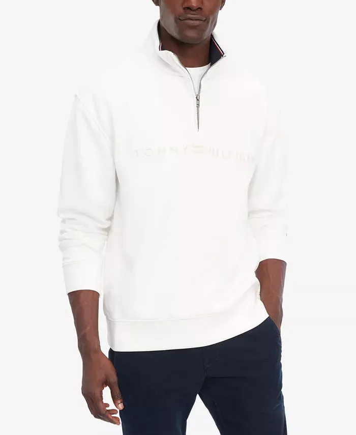 Tommy Hilfiger Men’s Long Sleeve Fleece Quarter Zip Pullover Sweatshirt