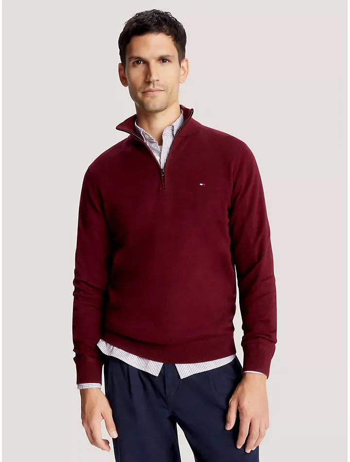 Tommy Hilfiger Men’s Long Sleeve Fleece Quarter Zip Pullover Sweatshirt