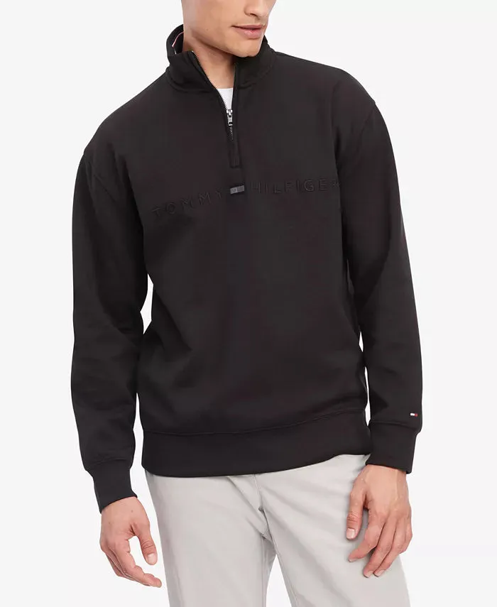 Tommy Hilfiger Men’s Long Sleeve Fleece Quarter Zip Pullover Sweatshirt