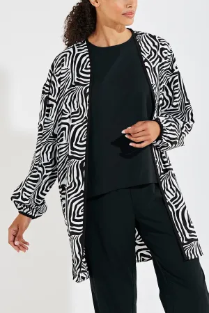 Women's Majorca Wrap | Black/White Mara Abstract Print