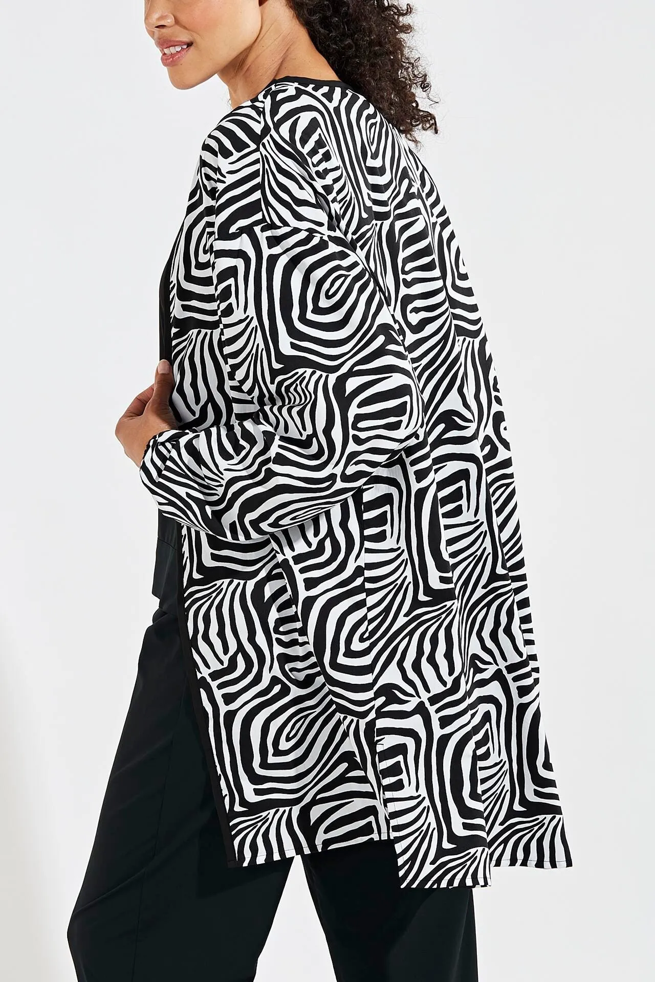 Women's Majorca Wrap | Black/White Mara Abstract Print