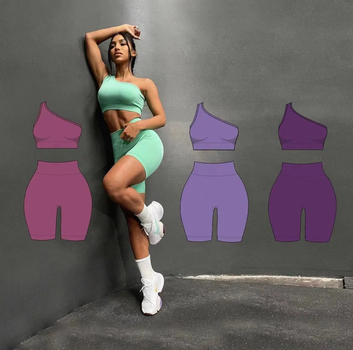 Women's sports two piece yoga suit fitness yoga set crop top and leggings gym training workout sets for women