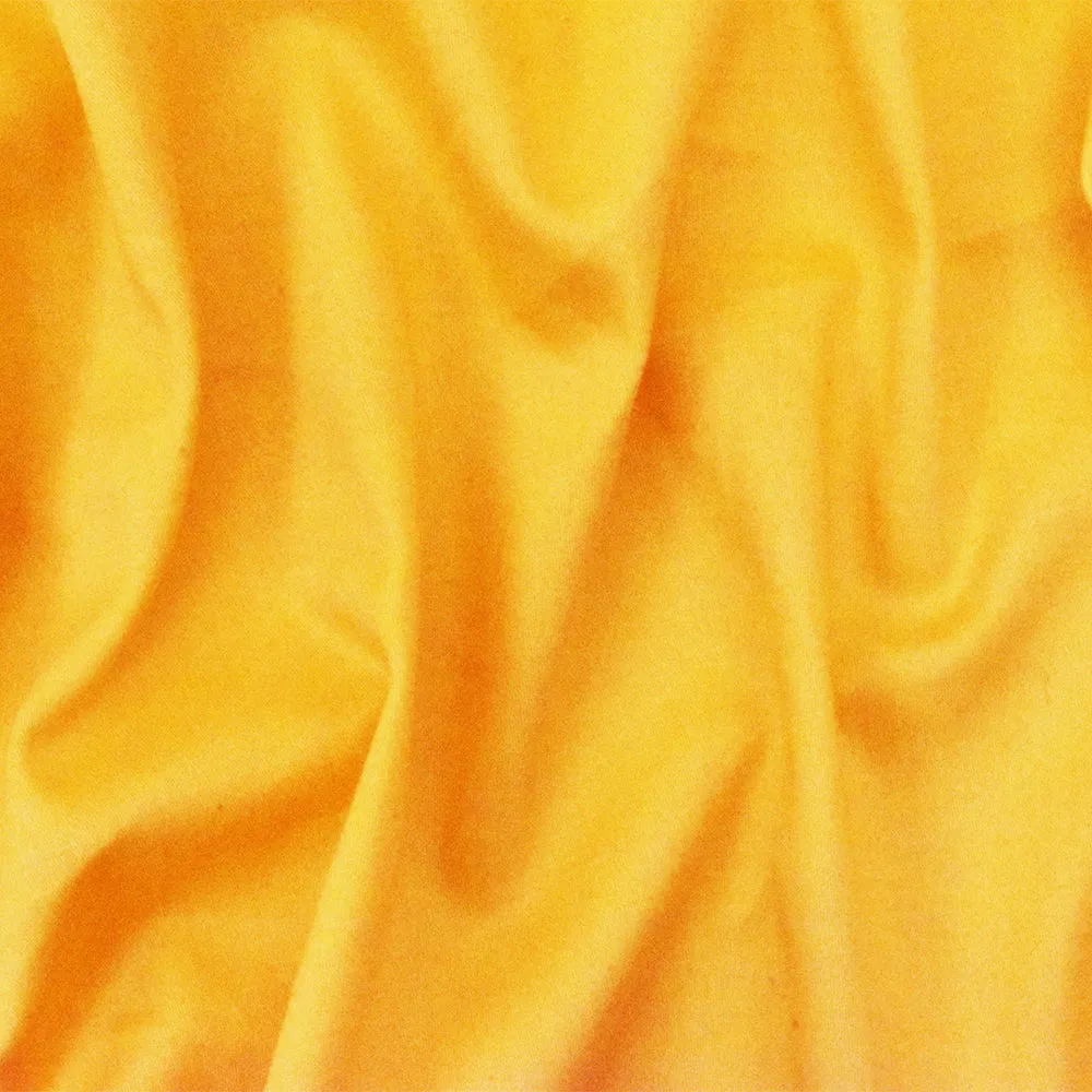 Yellow Cotton Solid Stretch Spandex Sateen Woven Fabric