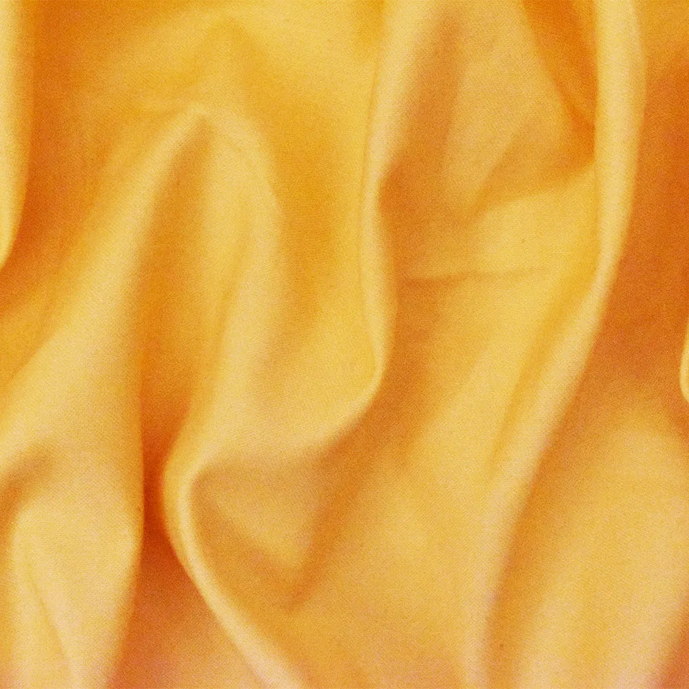 Yellow Solid Stretch Cotton Spandex Twill Sateen Woven Fabric