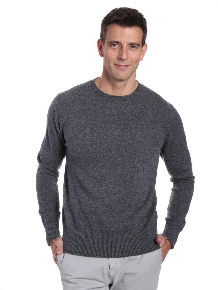 Zainuno Moizni Men's 100% Cashmere Crew Neck Pullover Sweater