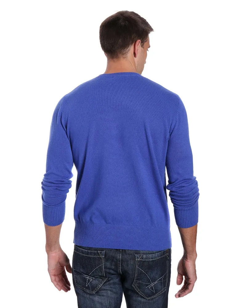 Zainuno Moizni Men's 100% Cashmere Crew Neck Pullover Sweater